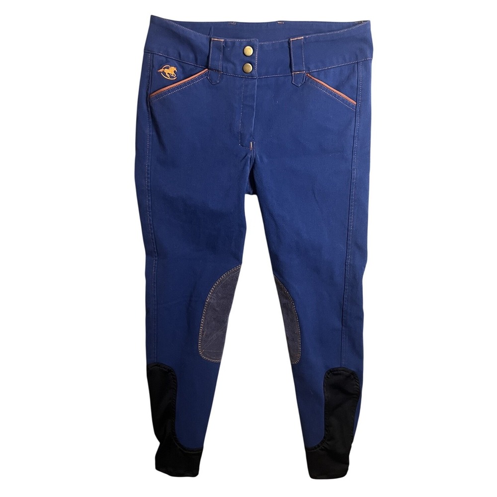 Piper by SmartPak Women's Knee Patch Breeches Blue/Orange Size 26L